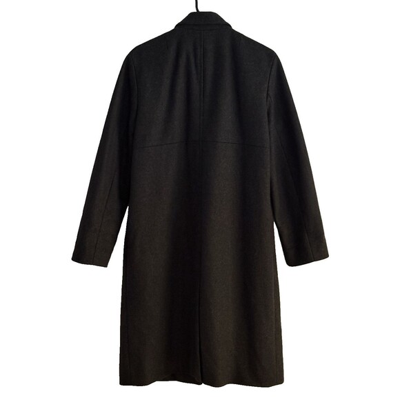 J Crew Wool Blend Trench Coat Jacket Women Size L Heather Gray Zip Front Pockets - Picture 2 of 12